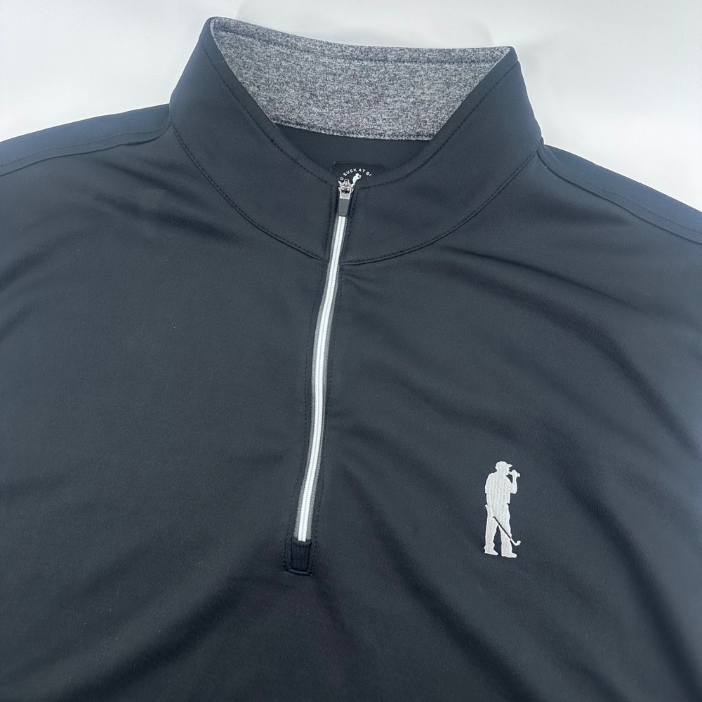U Suck At Golf Quarter Zip Vest Mens XL Black Performance Athletic Layering